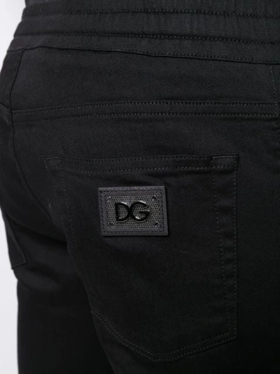 Shop Dolce & Gabbana Slim-fit Drawstring Jeans In Black