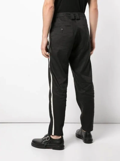 Shop Ziggy Chen Side Stripe Trousers In Black