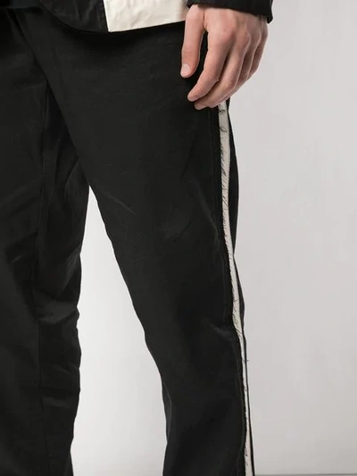 Shop Ziggy Chen Side Stripe Trousers In Black