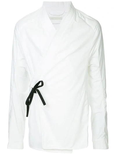 Shop Abasi Rosborough Arc Kimono Shirt In White