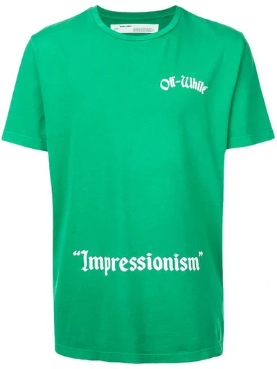 Shop Off-white Impressionism S/s T-shirt In Green