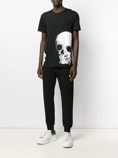 Shop Alexander Mcqueen Skull Rose T-shirt In Black