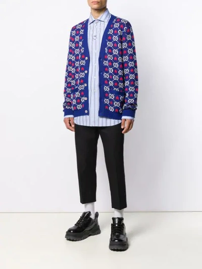 Shop Gucci Gg Stars Cardigan In Blue