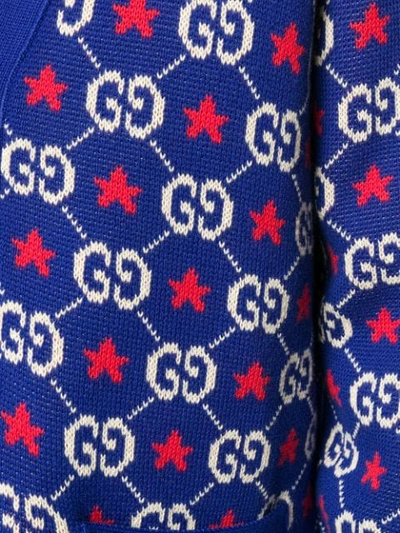 Shop Gucci Gg Stars Cardigan In Blue