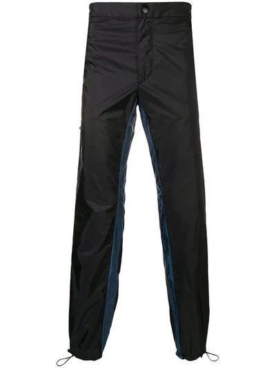 Shop Prada Contrast Stripe Track Pants In Black