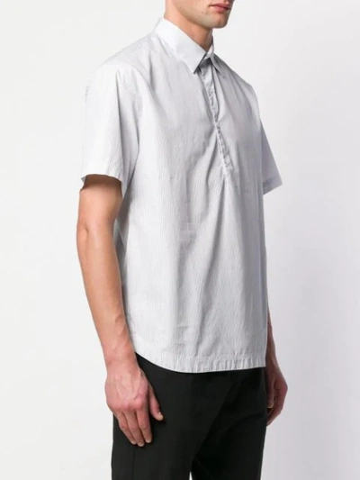 Shop Barena Venezia Striped Half Buttoned Shirt In White