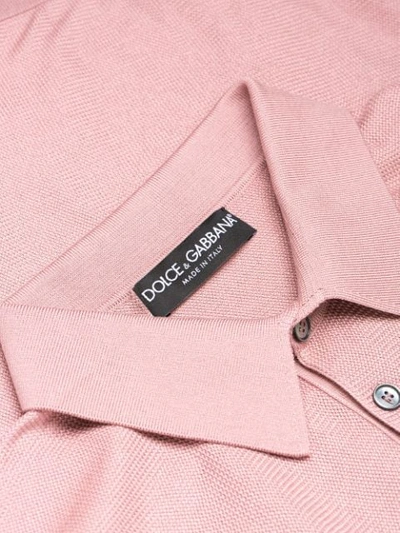 Shop Dolce & Gabbana Henley Polo Shirt In Pink