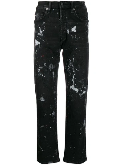 Shop Lost Daze Paint Splatter Straight Leg Jeans In Black