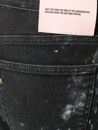 Shop Lost Daze Paint Splatter Straight Leg Jeans In Black