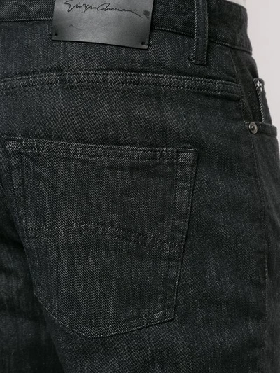 Shop Giorgio Armani Straight Leg Jeans In Black