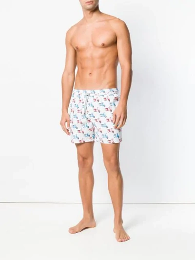 Shop Capricode Scooter Print Swim Shorts In White