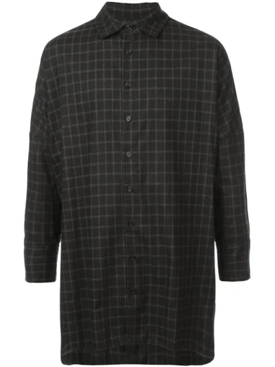 Shop Casey Casey Oversized Checked Shirt In Black