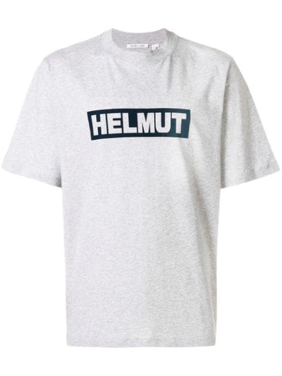 Shop Helmut Lang Logo T-shirt In Grey