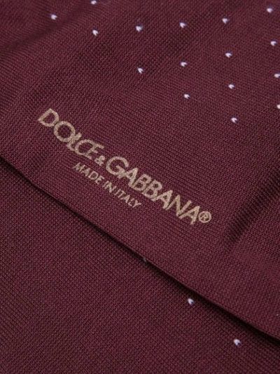 Shop Dolce & Gabbana Dotted Socks - Red