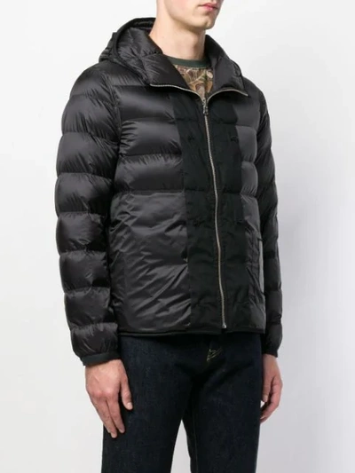 Shop Ten C Hooded Padded Jacket In Black