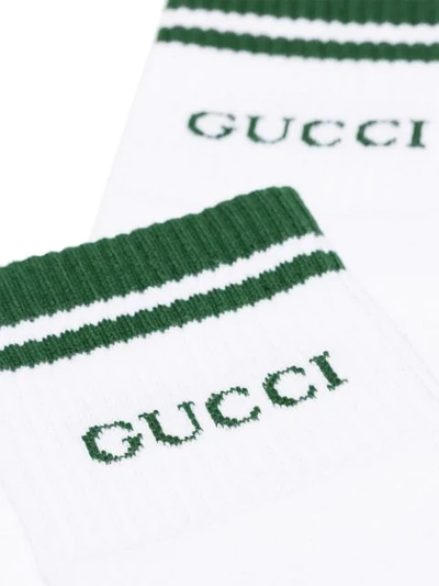 Shop Gucci Logo Socks In White