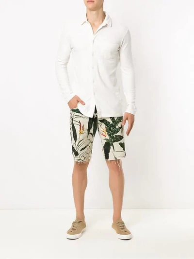 Shop Osklen Printed Shorts In White