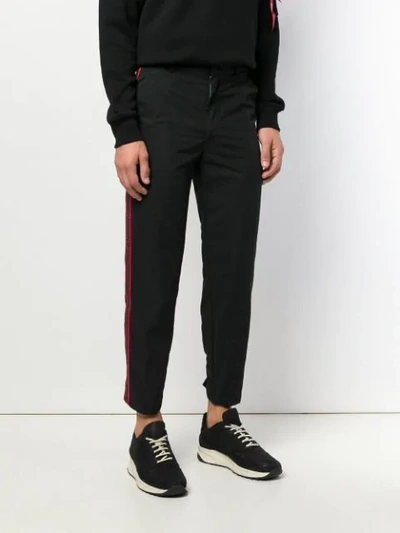 Shop Andrea Crews Cropped Tapered Trousers In Black