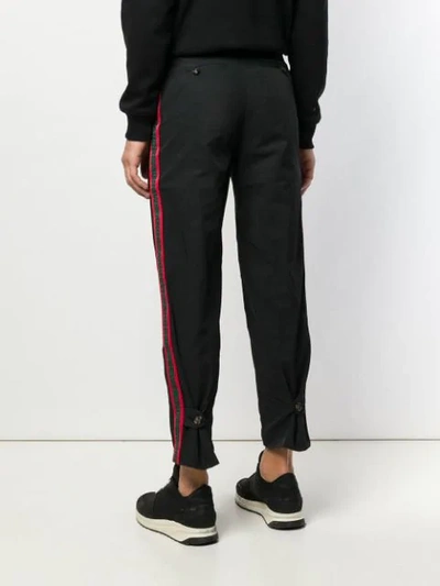 Shop Andrea Crews Cropped Tapered Trousers In Black