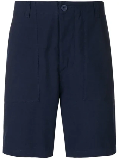 Shop Maison Kitsuné Flap Pocket Shorts In Blue