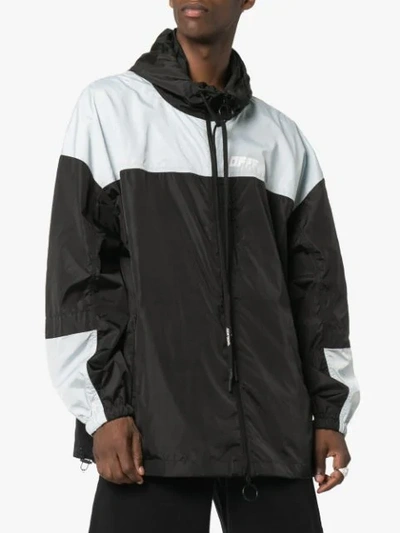 Shop Off-white Packable Colour-block Windbreaker Jacket In Black