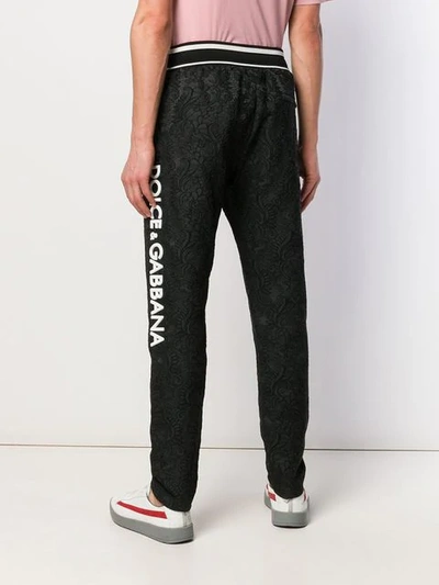 Shop Dolce & Gabbana Jacquard Track Pants In Black