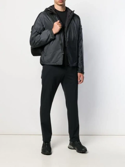 Shop Prada Hooded Lightweight Jacket In F0112 Piombo
