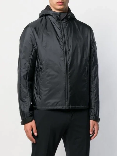 Shop Prada Hooded Lightweight Jacket In F0112 Piombo