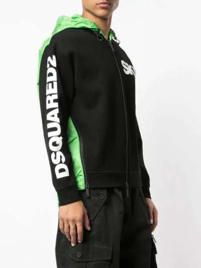 Shop Dsquared2 Logo Panelled Hooded Jacket In Black