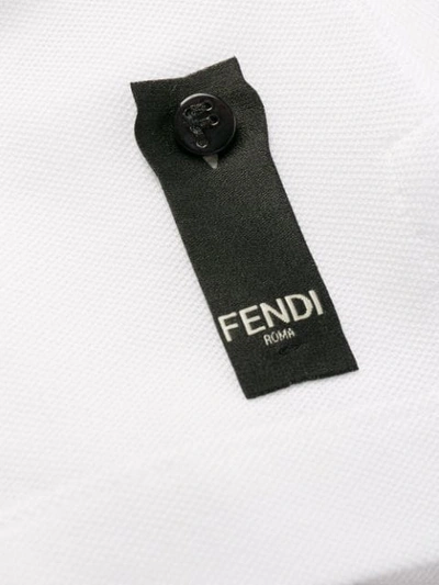Shop Fendi Embroidered Logo Polo Shirt In White