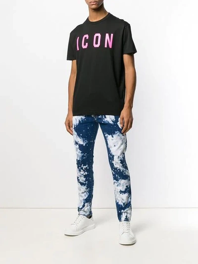 Shop Dsquared2 Icon Print T-shirt In Black