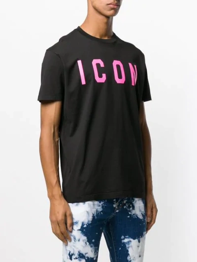 Shop Dsquared2 Icon Print T-shirt In Black