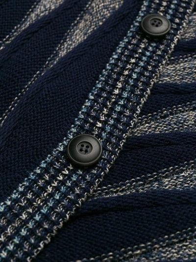 Shop Giorgio Armani Undulating Ripples Cardigan In Blue