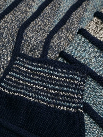 Shop Giorgio Armani Undulating Ripples Cardigan In Blue