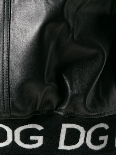 Shop Dolce & Gabbana Logo Stripe Bomber Jacket In Black
