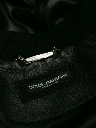 Shop Dolce & Gabbana Logo Stripe Bomber Jacket In Black