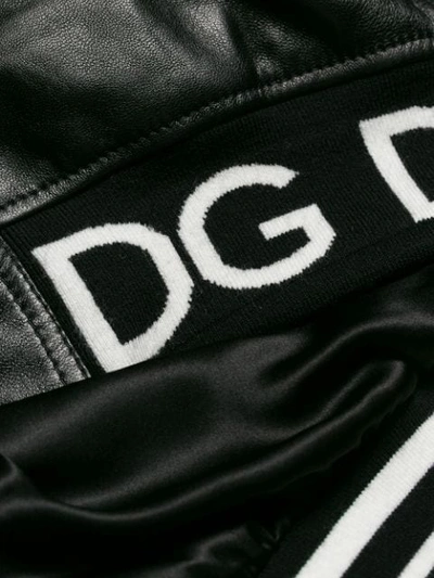 Shop Dolce & Gabbana Logo Stripe Bomber Jacket In Black