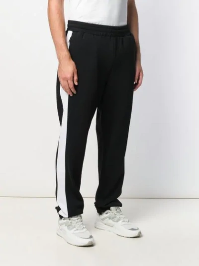 Shop Msgm Side Stripe Track Pants In Black