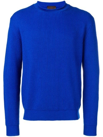 Shop Altea Ribbed Knit Sweater - Blue