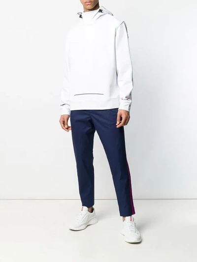 MONCLER STRIPE TAPERED TRACK PANTS - 蓝色