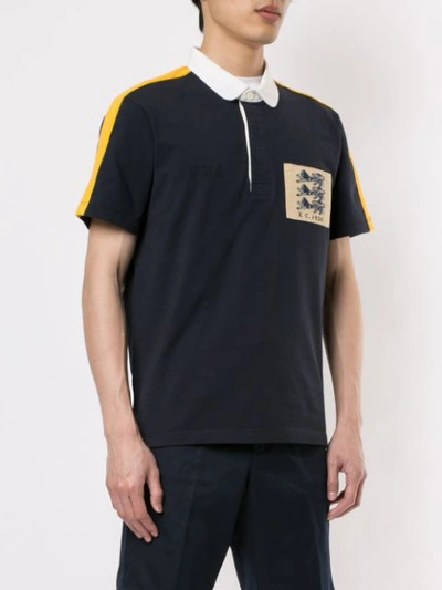 Shop Kent & Curwen 3 Lions Badge Polo Shirt In Black