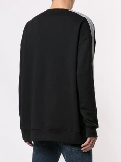 Shop N°21 Side Stripes Printed Sweatshirt In Black