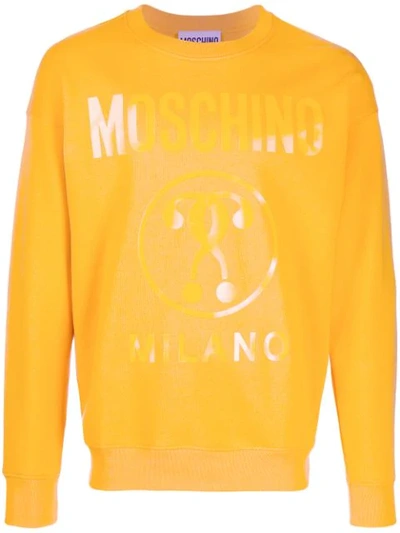 Shop Moschino Branded Sweatshirt In Yellow