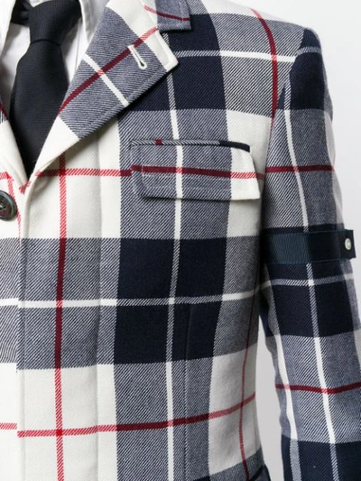 Shop Thom Browne Buffalo Tartan Chesterfield Overcoat In Blue