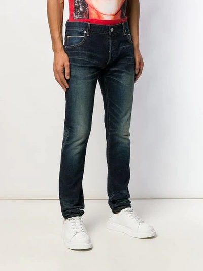 Shop Balmain Slim-fit Jeans In Blue