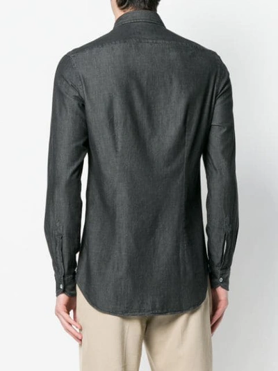 Shop Orian Plain Button Down Shirt In Grey