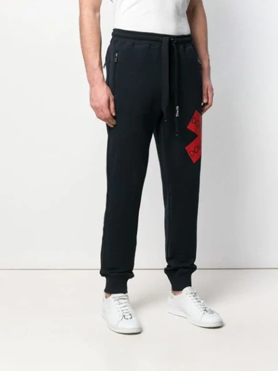 Shop Dolce & Gabbana Logo Tape Jogging Trousers In Blue