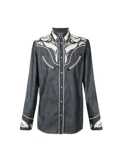 Shop Dsquared2 Western Shirt In Blue