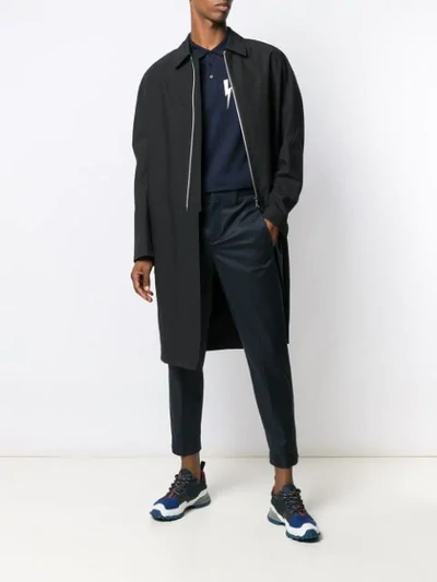 Shop Neil Barrett Cropped Tapered Trousers In Blue