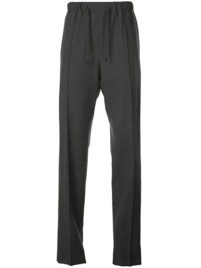 Shop Fendi Drawstring Tailored Trousers In Grey